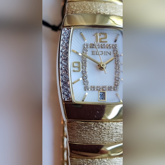 Elgin wrist watch (EG354), rare Japanese model, diamonds, gold tone, NWT - Picture 10 of 17